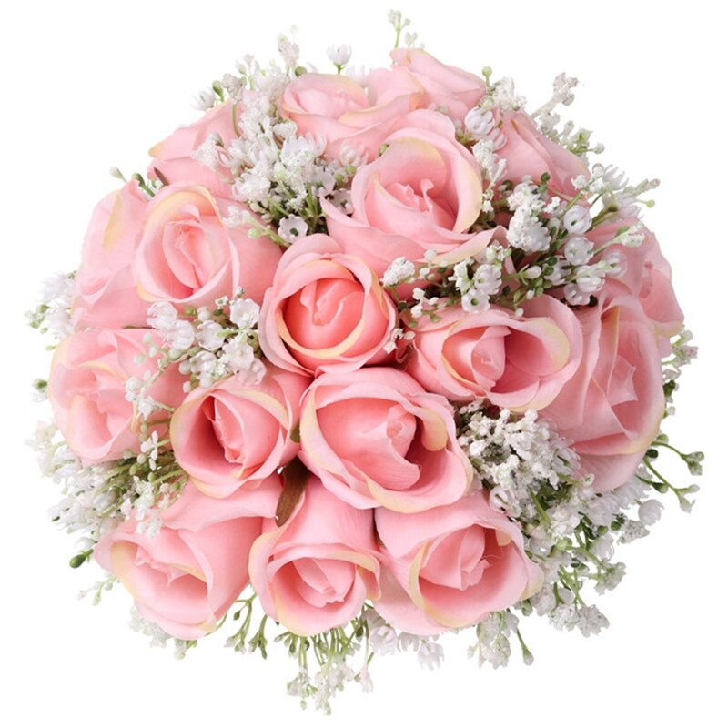 Bruid Bedrijf Bloemen Romantische Bruiloft Kleurrijke Gypsophila Bruid Boeket Roze Bruidsboeketten