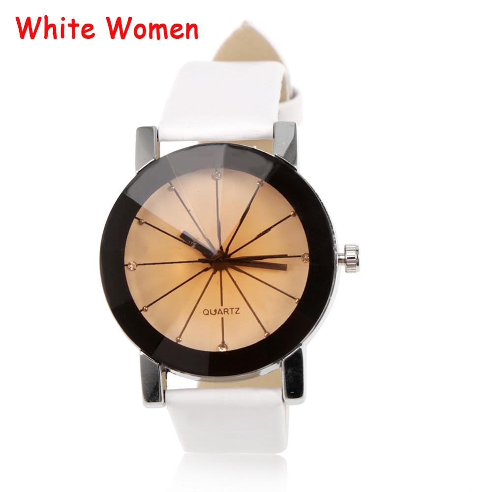 Dames quartzhorloges relogio masculinos wijzerplaat tijd herenklok pu leren jurk ronde kast uur liefhebbers horloge bayan kol saat