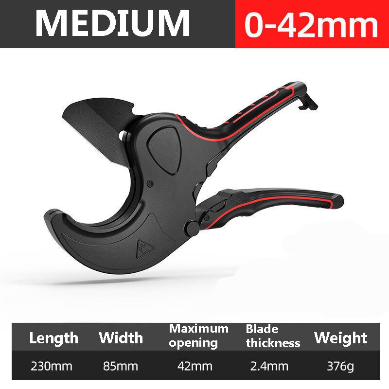 Pipe Cutter 32mm 42mm 63mm 75mm Aluminum Alloy Body Ratchet Scissors Tube Cutter PVC/PU/PP/PE Hose Cutting Hand Tools: JD14-0-42mm