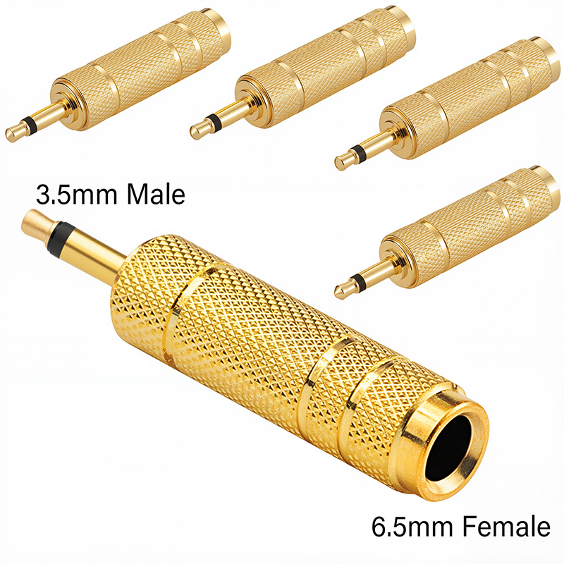 5 uds 6,35/6,5mm estéreo Mono macho a 3,5mm Audio estéreo/mono Jack hembra macho conector de clavija de Audio adaptador convertidor altavoz: Morado