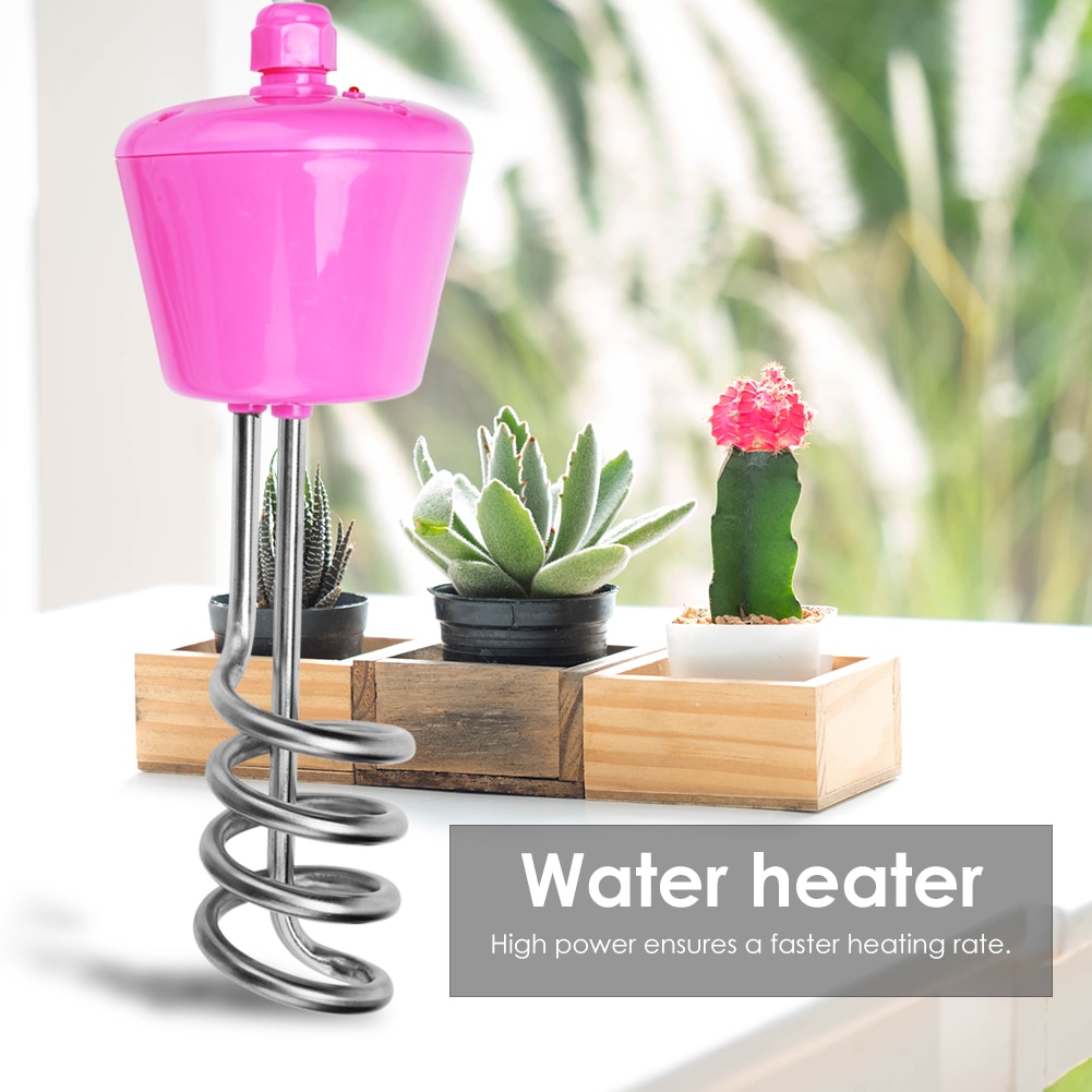 2500W Stainless Steel Electric Water Heater Mini Protable Rapid Heating Electric Floating Immersion Water Heater EU Plug