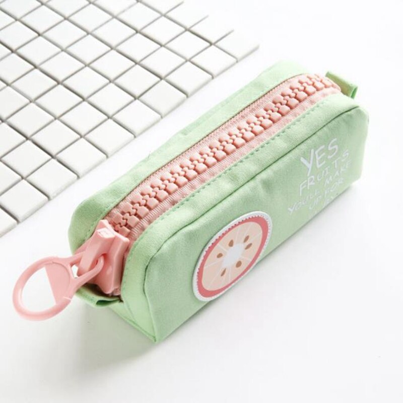 Grote Rits Etui School Etui Voor Meisjes Jongens Student Briefpapier Canvas Fruit Potlood Tas Leuke Pen Box School levert: grapefruit