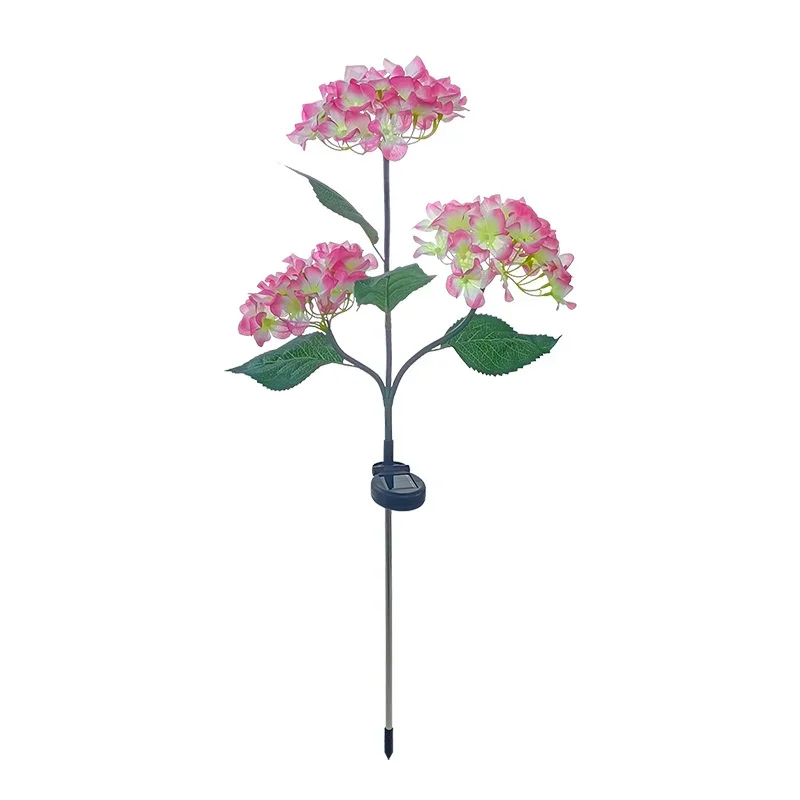 Led simulering blomsterlampe havelampe udendørs soldrevet broderet kugleblomsterlamper gårdspladsdekoration: Rose