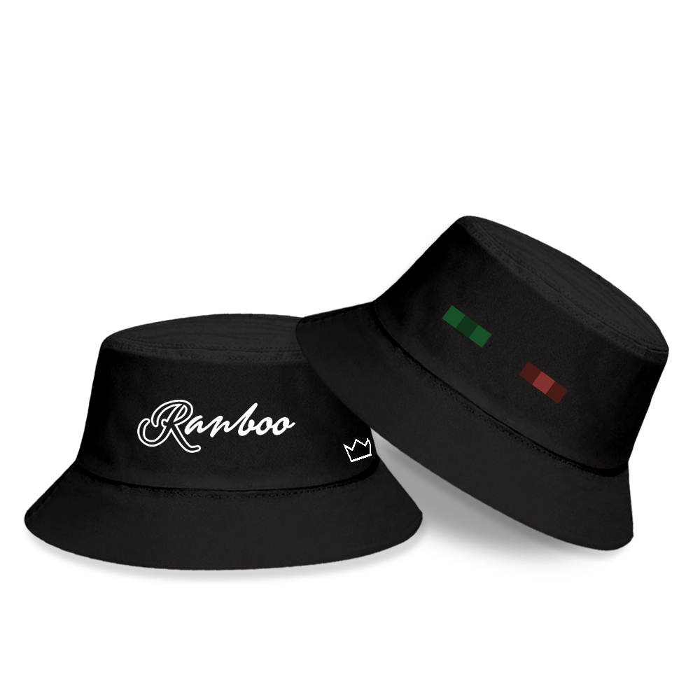 Ranboo hat ranbucket hat brevtryk ranboo bucket hat dream smp fisherman& #39 ;s hat: Sort / Xl