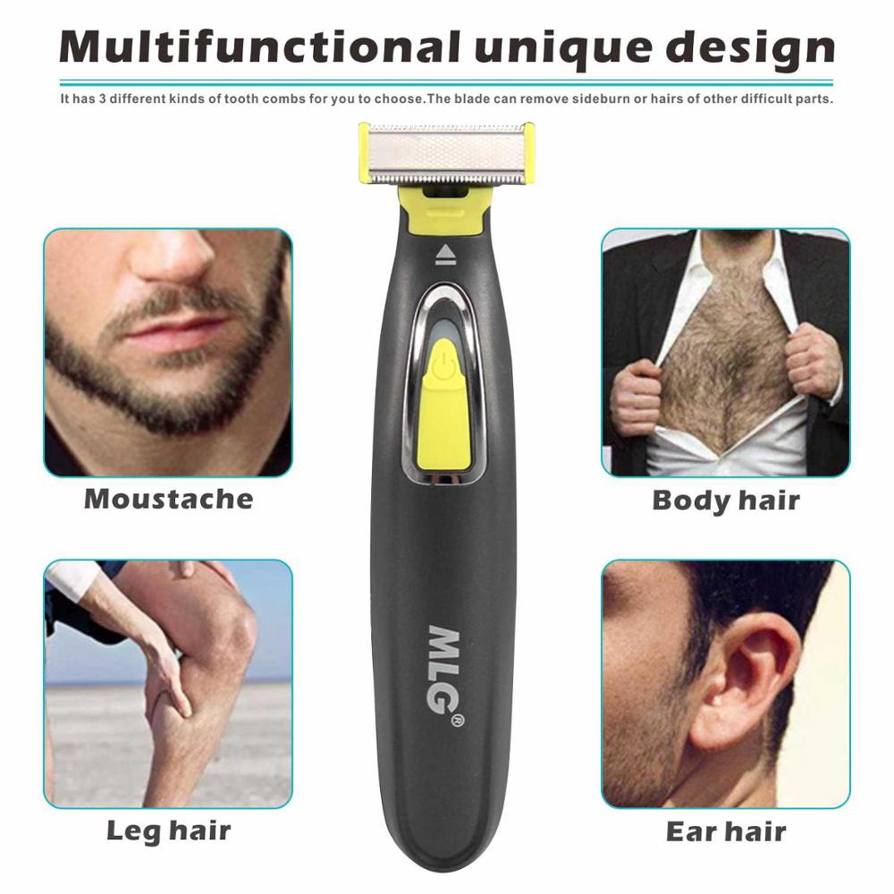 MLG lavabile ricaricabile rasoio elettrico barba rasoio corpo Trimmer uomini rasatura macchina capelli cura del viso pulizia