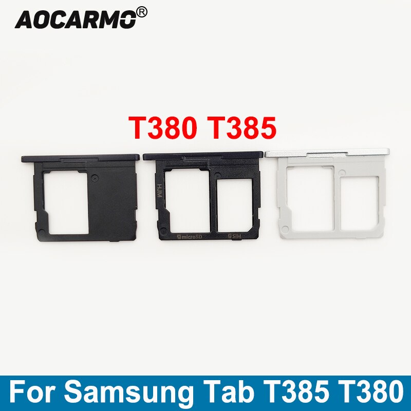 Aocarmo per Samsung GALAXY Tab T385 T380 Slot per scheda Sim supporto per MicroSD parti di ricambio Nano