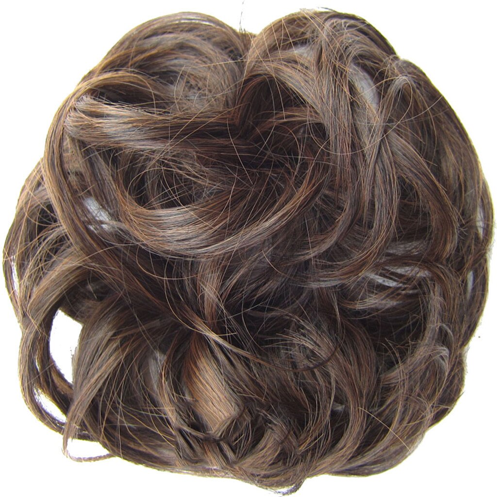 Hair Circle Wigs Synthetic Hair Ring Messy Wrap For Hair Extension Donut Curly Elastics Women Hairs Tail Ponytail Accessory: F