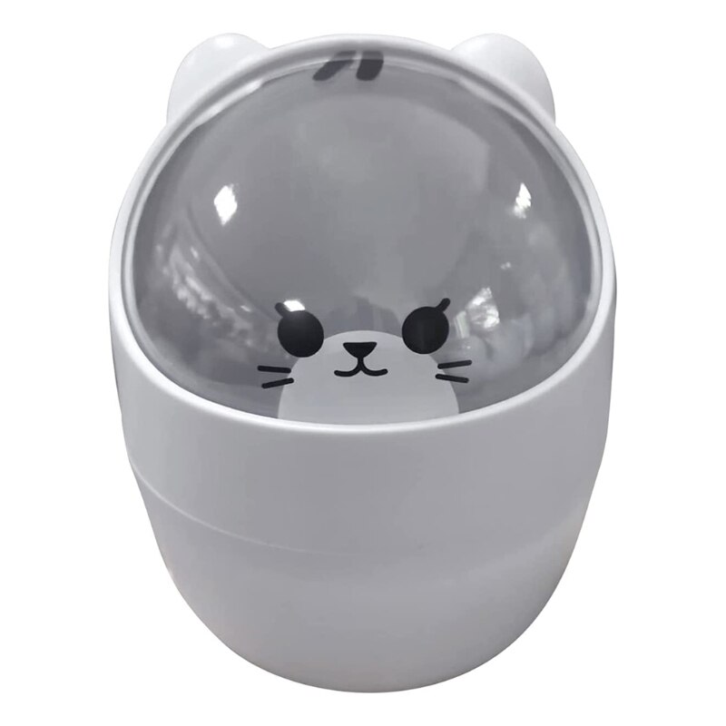 Mini Papelera para escritorio multifuncional, papelera de almacenamiento reutilizable para oficina, dibujos para habitación infantil, papelera de animales