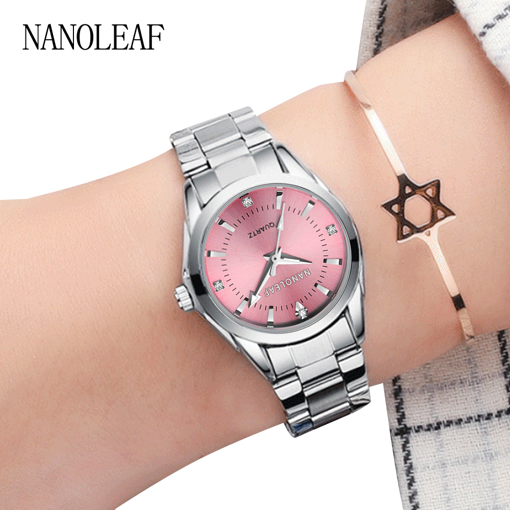 Senhoras vestido relógios pequena face rosa dial à prova dwaterproof água relógio de quartzo analógico feminino com banda de aço inoxidável moda clássico