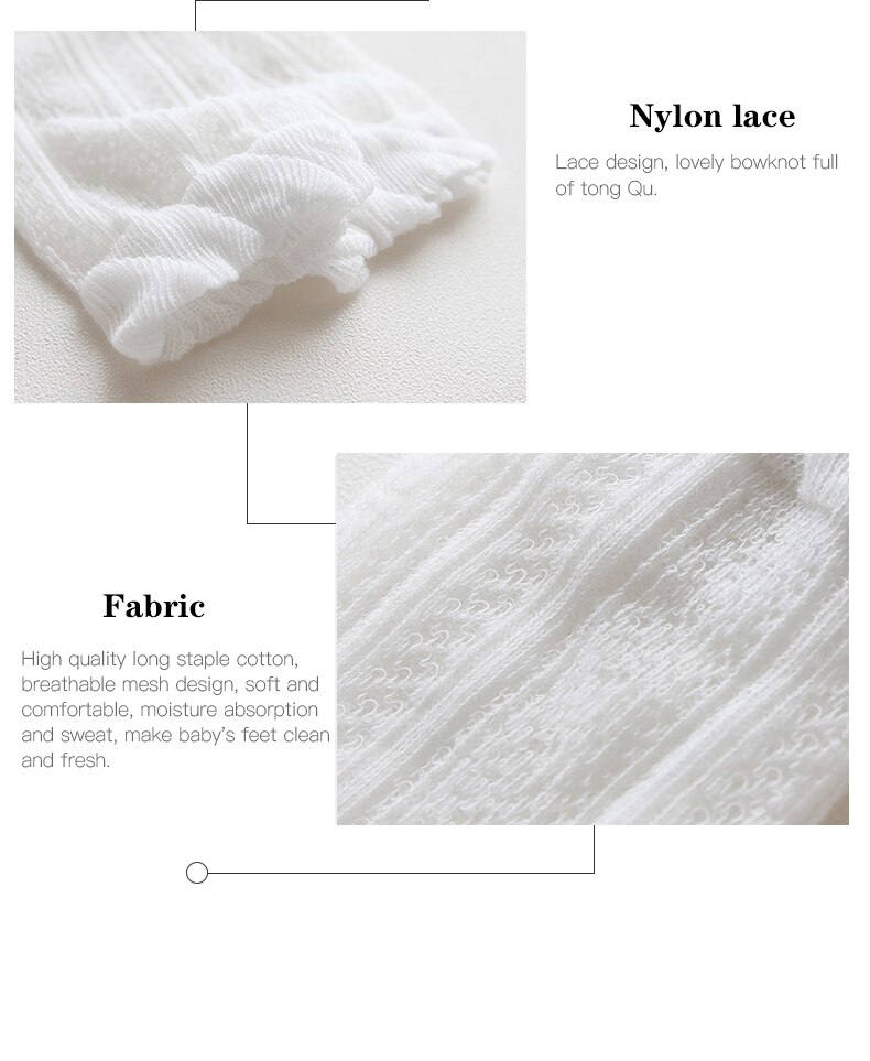 Children's Knee High Socks Mesh Socks Toddler Kids Baby Knee High Socks Soft Breathable Cotton Hollow Tube Ruffled Stockings