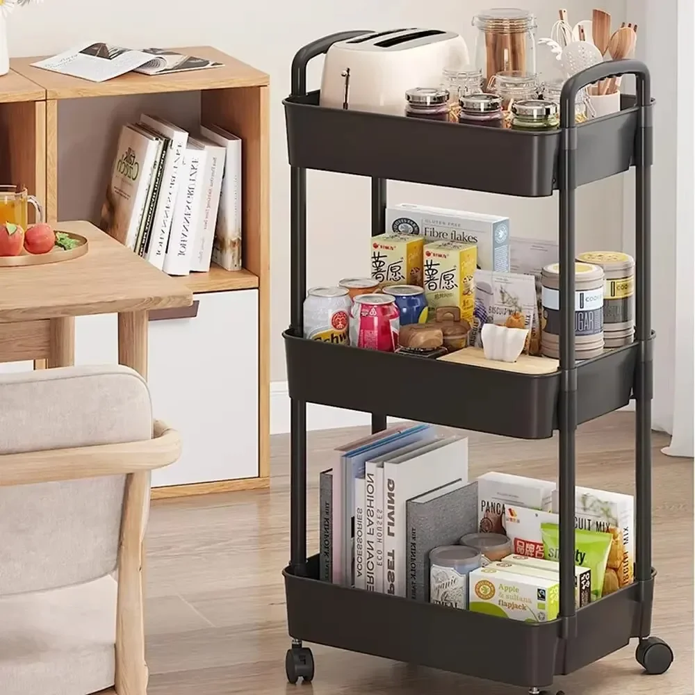 Meerlaags trolleyrek Keukenvloer Slaapkamer Babysnacks Mobiele badkamer Badkamer Opbergrek