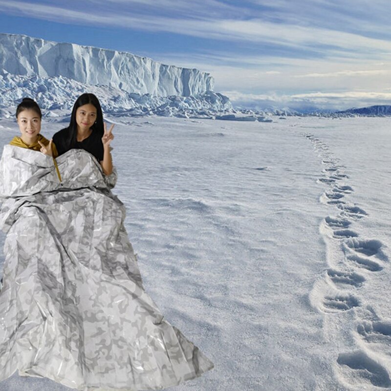 HUISDIER Gealuminiseerde Film Camouflage Emergency Dubbele Nood Slaapzak Outdoor Ehbo