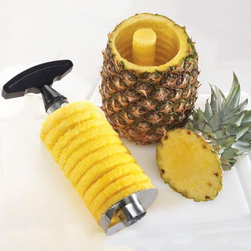 1 piezas de acero inoxidable piña pelador cortador fruta cortador Corer de la herramienta de cocina portátil con mango de plástico