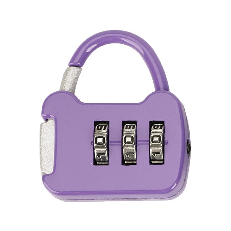 Portable 3 Digit Code Combination Password Lock Mini Suitcase Luggage Case Lock Backpack Padlock for Travel: purple