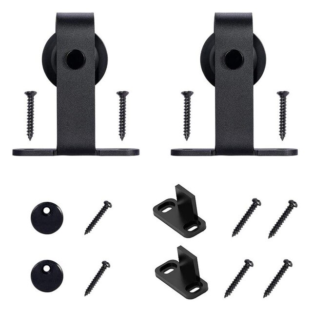 Kit de quincaillerie pour porte coulissante de grange, Rail pour support de garde-robe, ensemble de rails de suspension pour placard intérieur, lisse et silencieux: 1