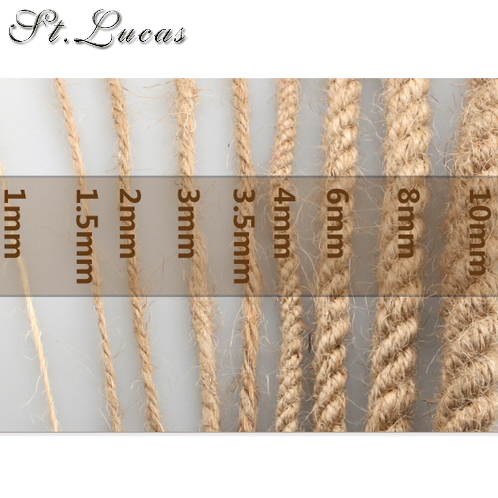 Natuurlijke Jute Hessische Jute Twijn Cord Hennep Touw Leaf String Verpakking Strings Kerst Event Feestartikelen Handgemaakte Diy