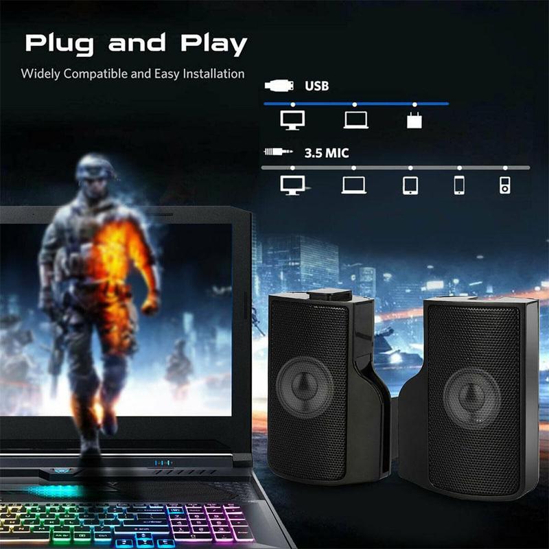 USB Speaker PC Sound Box Music For Computer Laptop Stereo Subwoofer Bass Acoustic Hifi Audio Home Theater Soundbar System Bocina