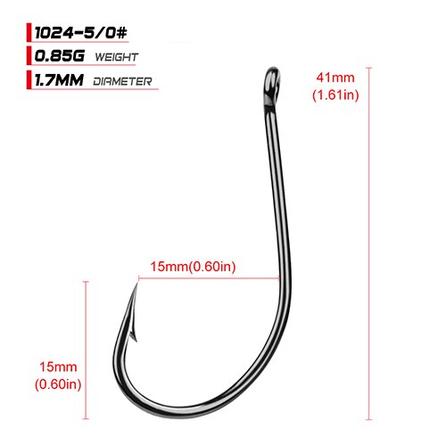 50pcs/lot Fish hook Fishing Hook High Carbon Steel 1/0#-7/0# Freshwater Fishing Bait Hook Carp Bass Pesca Tackle: size5-0