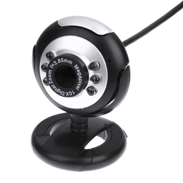 HD Mini Webcam 360 Degree Computer Cameras USB 2.0 50.0M 480P 6 LED HD Webcam With MIC For PC Laptop Video Recording Web Camera: Default Title
