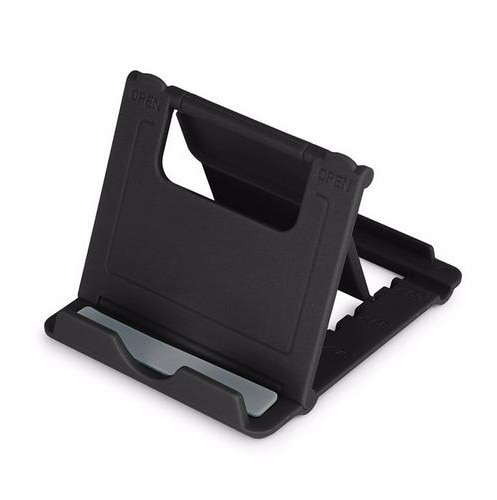 Estante organizador para el hogar, Mini soporte de escritorio para teléfono móvil y tableta, ajustable, plegable, soporte para teléfono inteligente, soporte para teléfono móvil: black