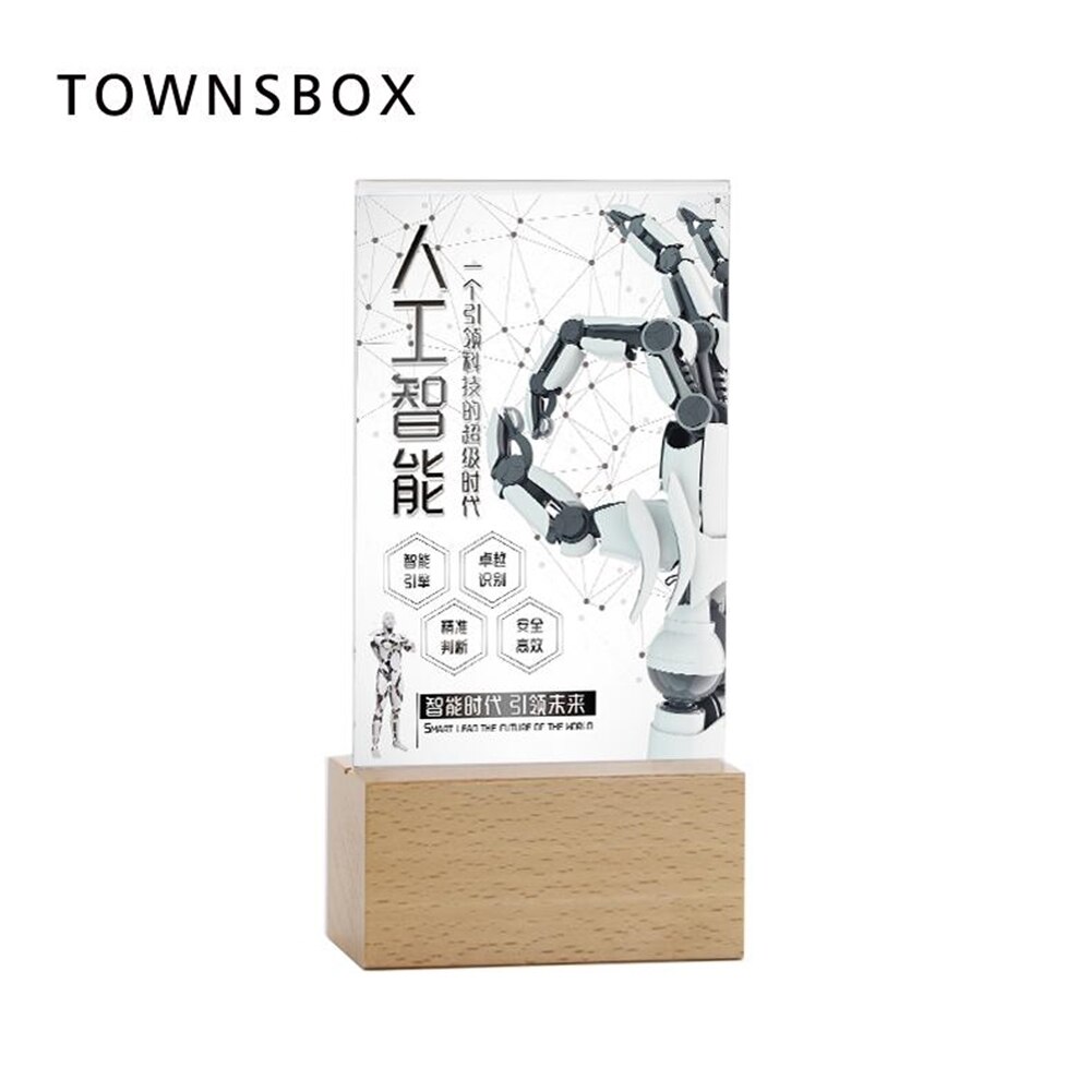 Houten Blok Frame A6 Acryl Frame Menu Kaarthouder Stand Tafel Voedsel Fotolijst Prijskaartje Display Bureau Teken Houder card Stand