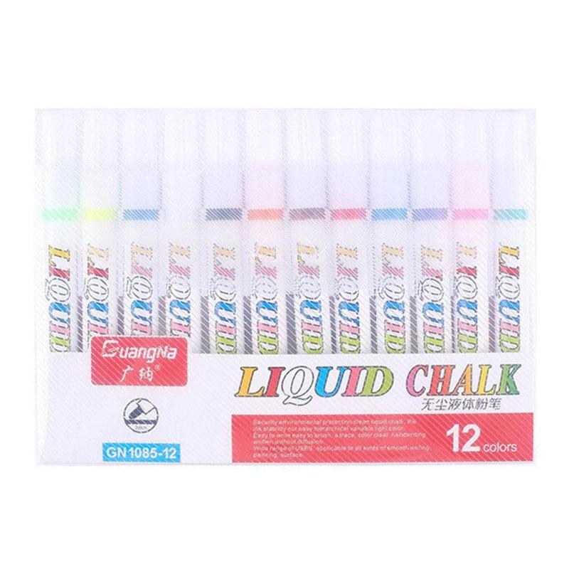 Juego De 24 Rotuladores De Tiza De Colores Sin Polvo – Lavables, Con Soporte Ajustable Y Funda Protectora Para Niños