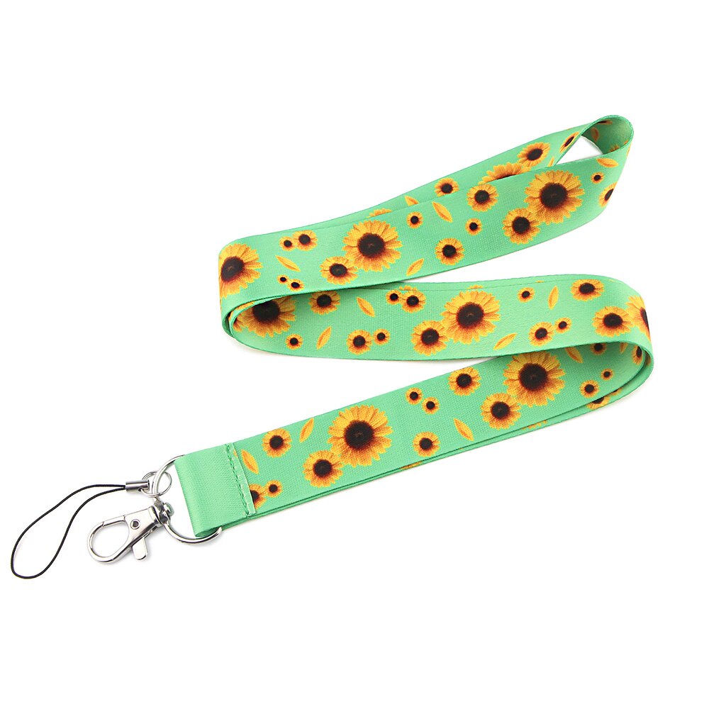 CA1522 Sunflower Lanyards Cute Neck Strap Cell Phone Keys ID Card Holder Lanyard For Keys DIY Hanging Rope Lanyards: 1