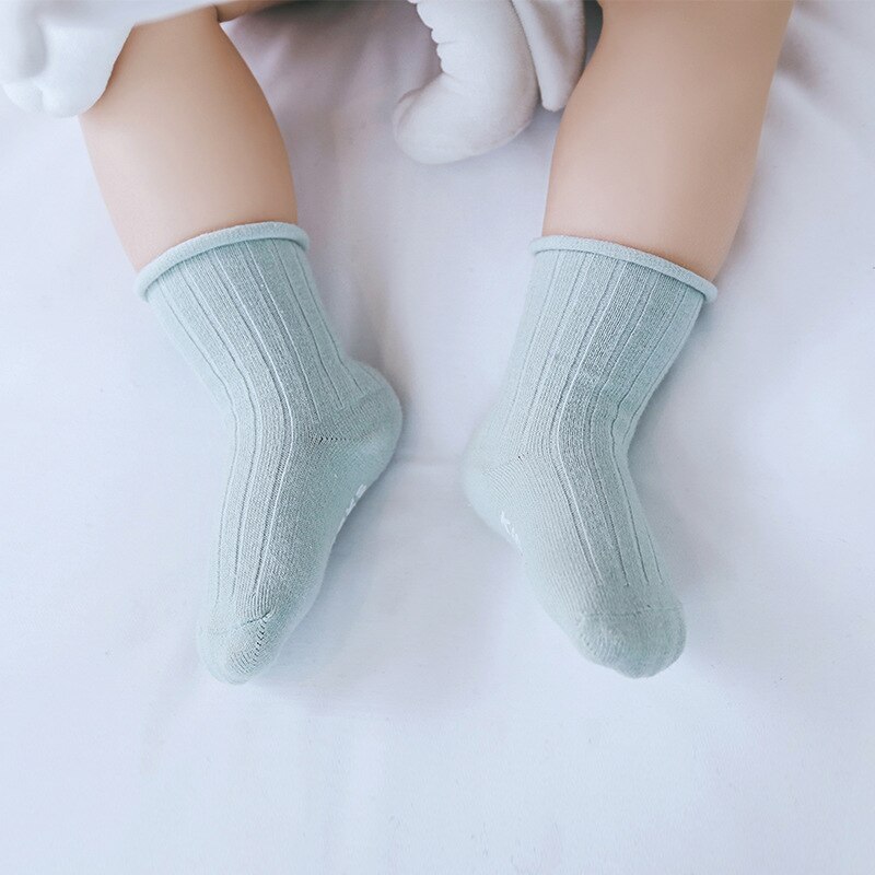 Rejäla barn ribbade strumpor baby bomullsstrumpor pojkar flickkläder 0-3y baby boy strumpor ribbade strumpor anti slip höst 3 par/lot