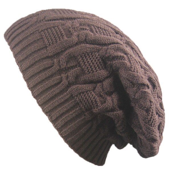 Dam vintermössa stickade mössor baggy oversized slouch twist hatt tjocka varma mössor herr casual stickad mössa: Färg 4