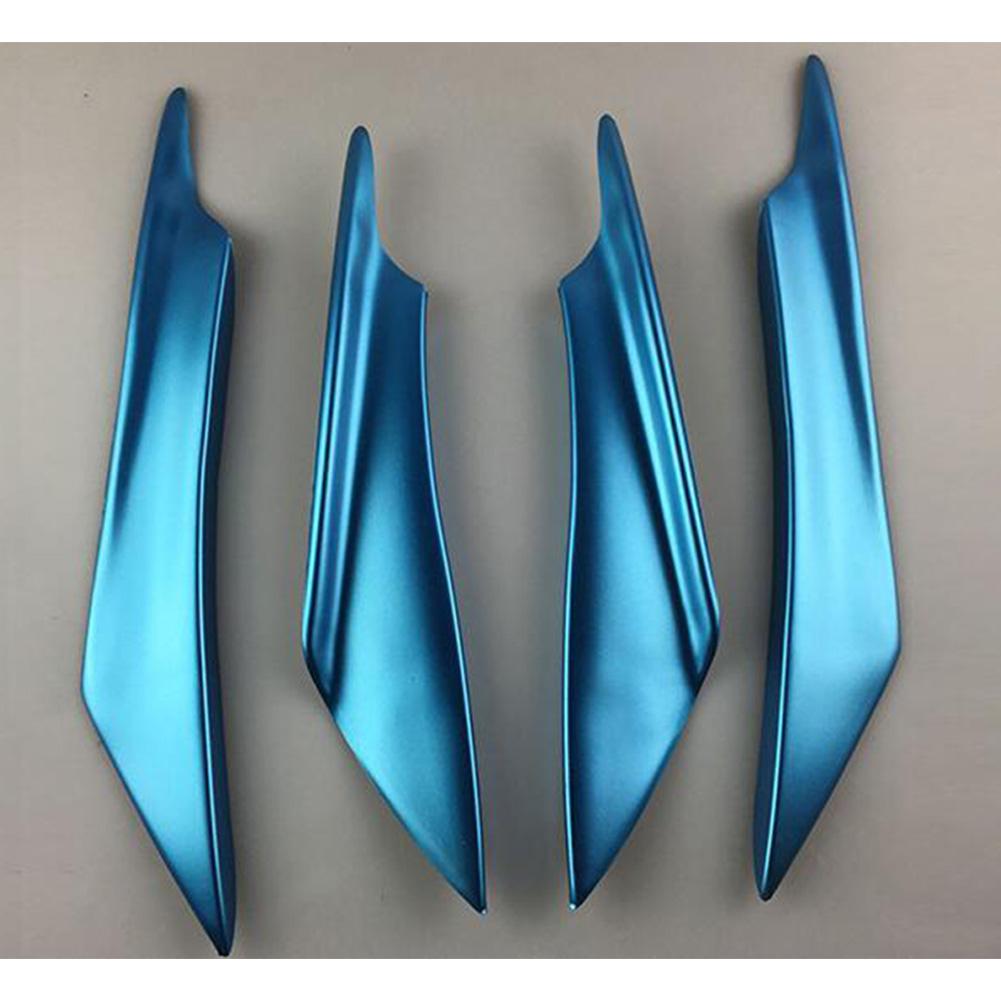 Parachoques delantero de coche de 4 Uds. Canard Lip Splitter alerón del cuerpo de la aleta decoración modificada Universal coche parachoques delantero Canard: blue