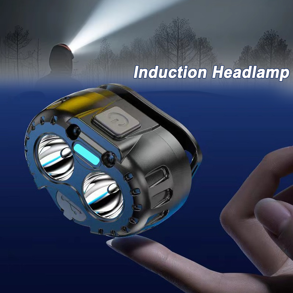 Super Mini LED-koplamp Oplaadbare noodkopzaklamp Krachtige sensor Hoofdlamp Zaklamp Koplampen Voorlantaarn Vissen