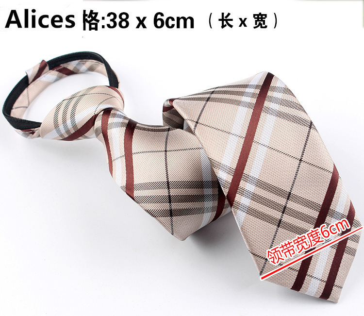 Versione coreana corta cravatta da ragazzo giapponese in stile accademia cravatta in poliestere con cerniera annodata da 6cm cravatta da uomo con cravatta a freccia