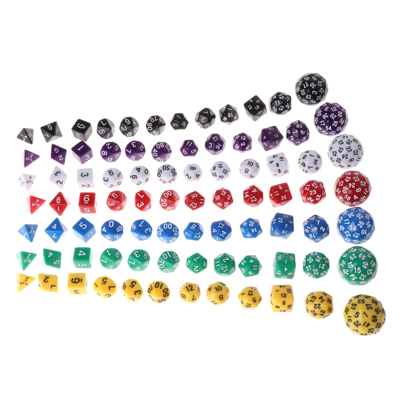 12pcs/Set Multi-sided Polyhedral Dice D4 D6 D8 D10 D12 D20 D24 D30 D60 Dungeons Whosale