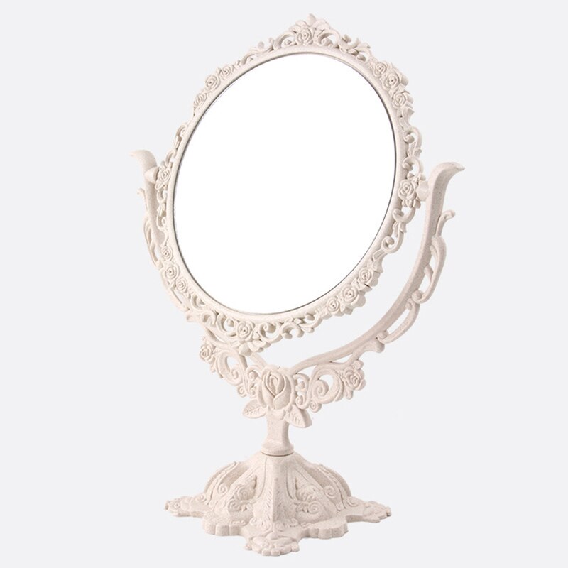 Espejo de maquillaje de escritorio estilo europeo espejo gótico giratorio herramienta de belleza de decoración de Mariposa o rosa redondo Oval forma de corazón espejo de maquillaje: 07