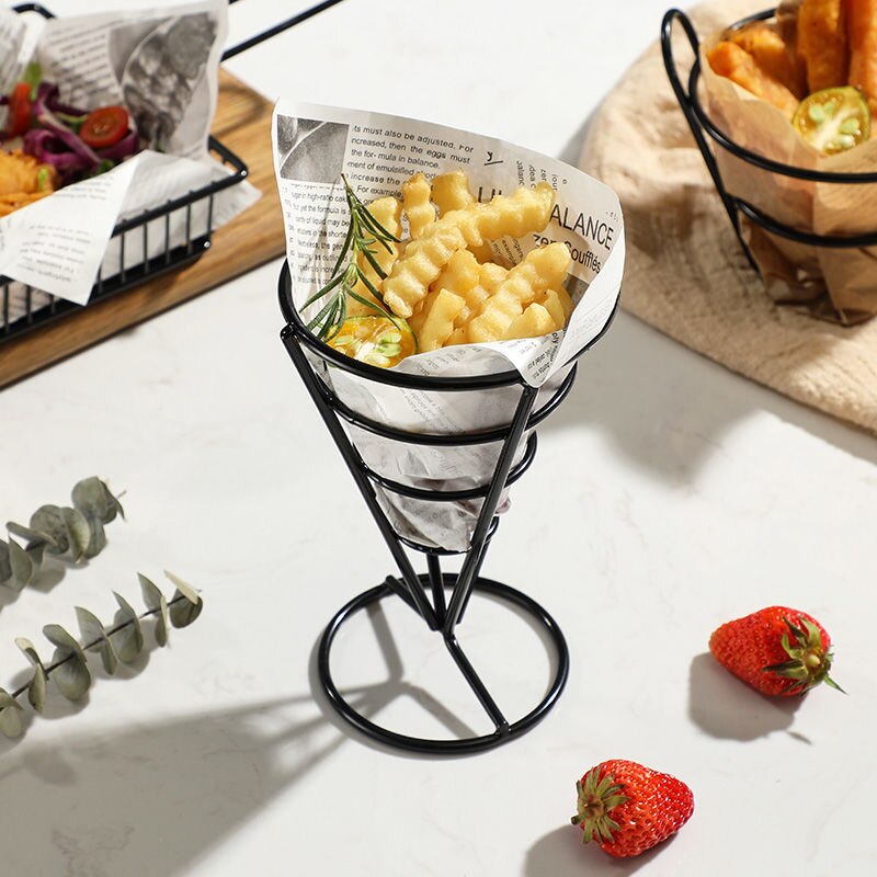 American Stainless Steel French Fries Basket Fried Chicken Snack Basket Fried Western Restaurant Snack Platter