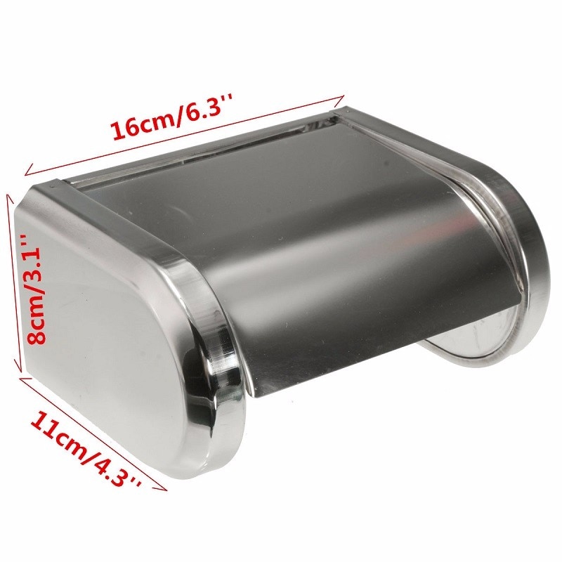 Toilet Tissue Roll Box Polished Chrome Stainless S... Grandado