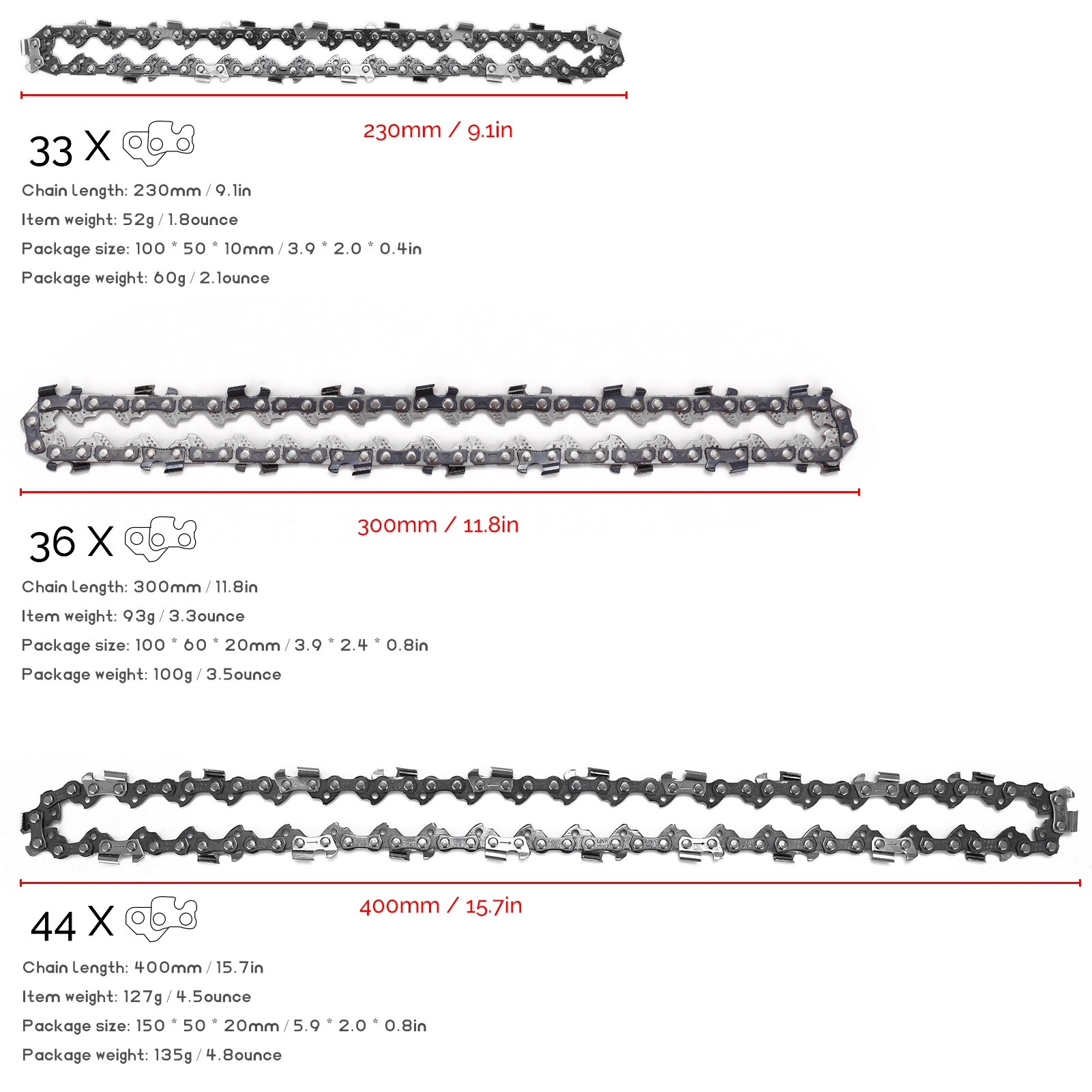 11.5 Inch Links Kettingzaag Zaagketting Blade Hout Snijden Kettingzaag Onderdelen Kettingzaag Saw Mill Ketting Stalen Kettingzaag Kettingen Elektrische Zaag