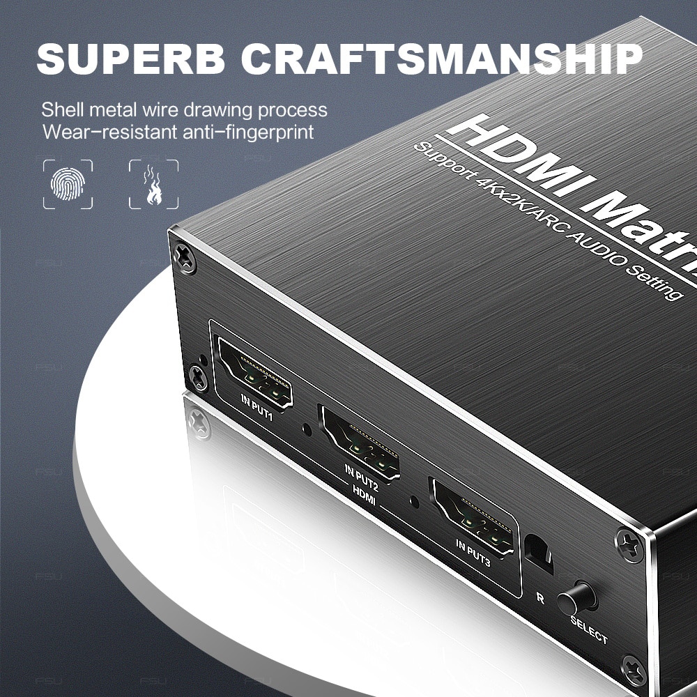 HDMI Matrix switch 2.0 adapter 4K HDR ARC 3 in 2 out HDMI Splitter converter IR control adapter for notebook Ps4 PC projector TV