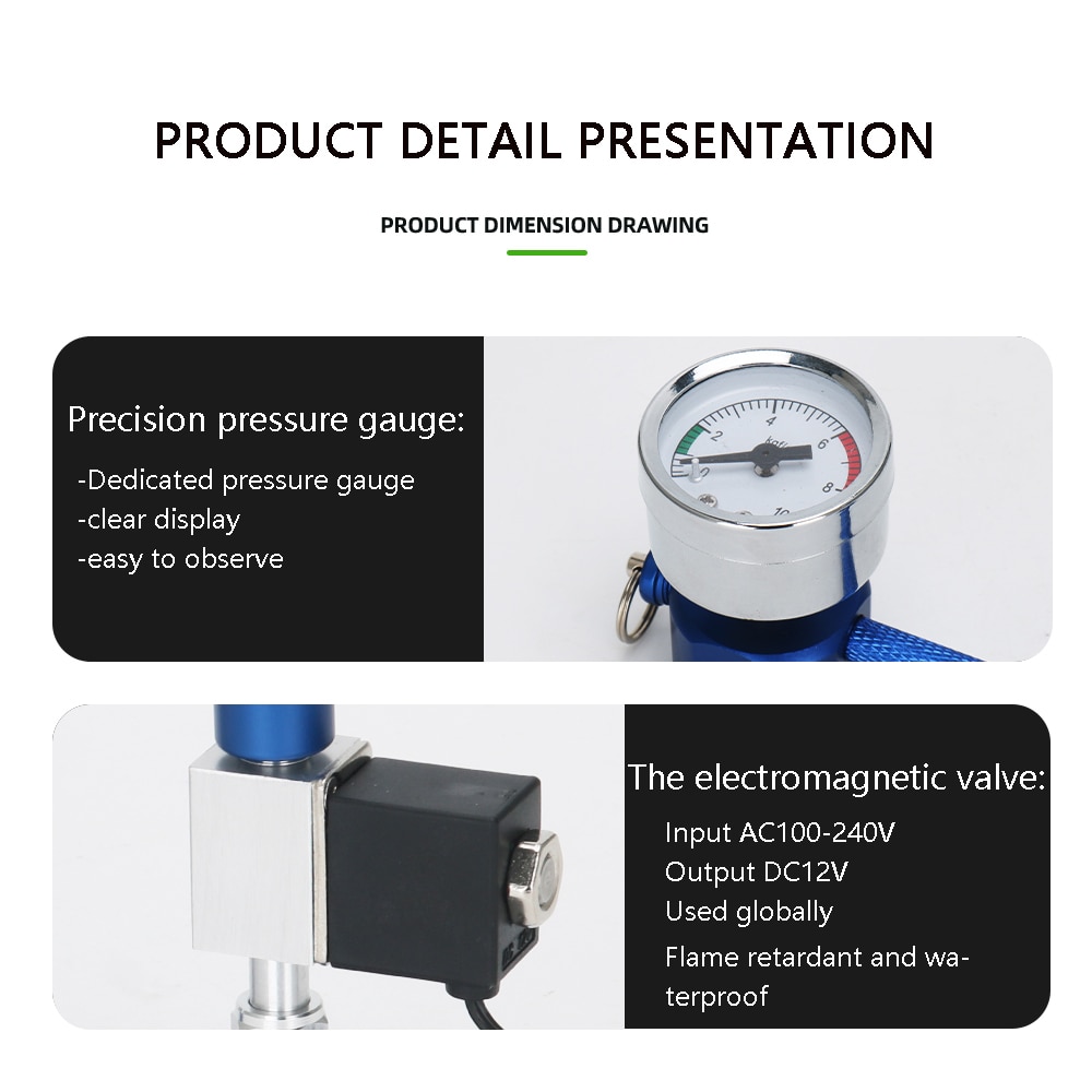 Aquarium DIY CO2 generator,withsolenoid valve Bubble Counter Diffuser Reaction System kit for Aquatic plant Growth CO2 Equipmenr