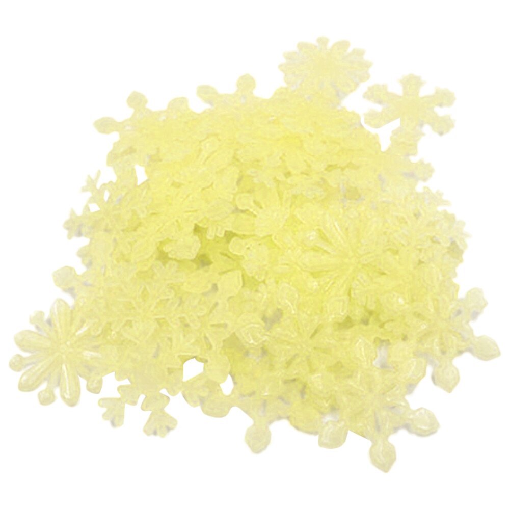 50Pcs DIY 3D Snowflake Fluorescent Stickers In The Dark Luminous On Wall Stickers Kids Room Living Room Decal Home DecorationCY: YE