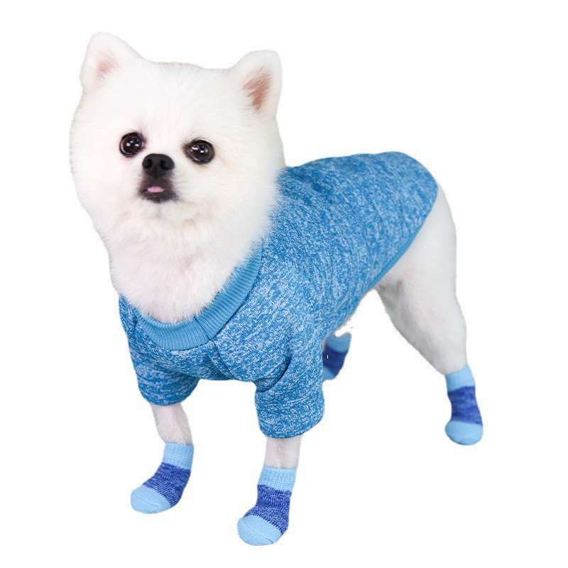 4Pcs/set bota de otoño e invierno de goma Calcetines Anti-arañazos de los gatos Patucos Perro Pequeno Calze de Calcetines Mascotas