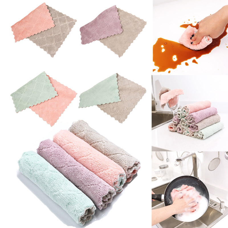 1 pc super absorvente pano de toalha de microfibra toalhas de cozinha pano de prato pano de limpeza panos de lavagem utensílios de mesa domésticos