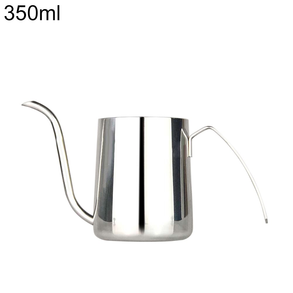 250/350ml Coffee gooseneck kettle Stainless Steel Kettle Long Spout Pour Over Tea pot Coffee Pot Maker: Silver 350ml