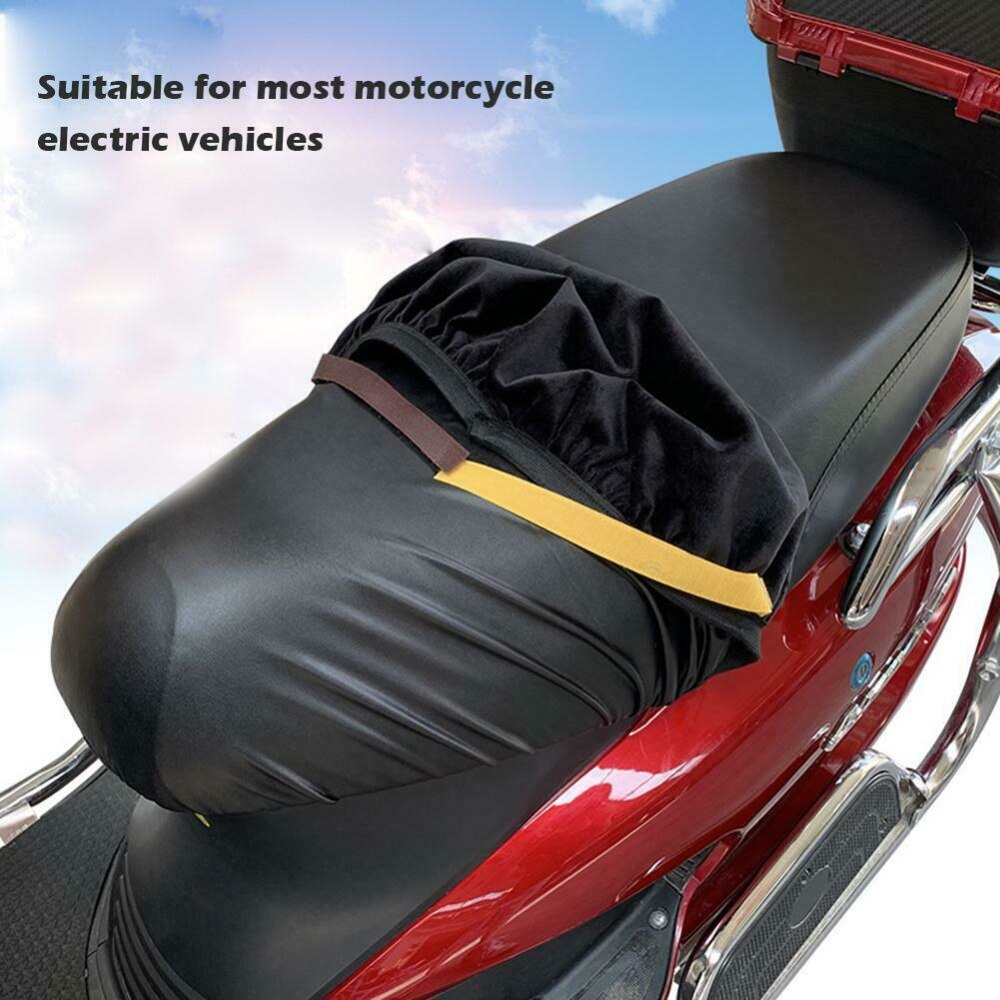 Funda de asiento de motocicleta a prueba de agua, Protector de asiento negro a prueba de UV, accesorios de motocicleta, cubierta sólida de motocicleta S M L