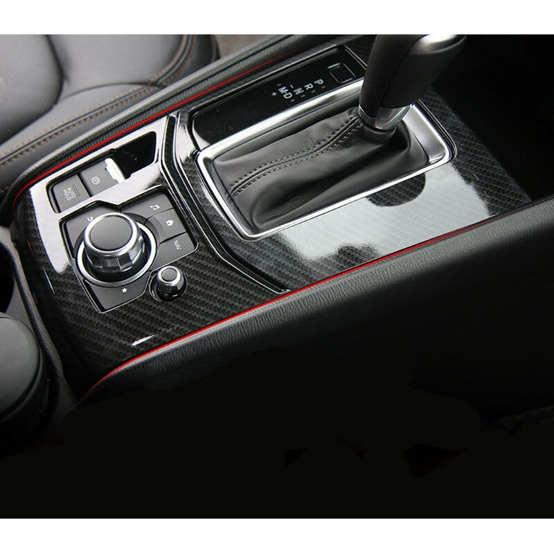 Karbonfiber stil abs interiør gearskift panel panel cover trim til mazda cx -5 cx5