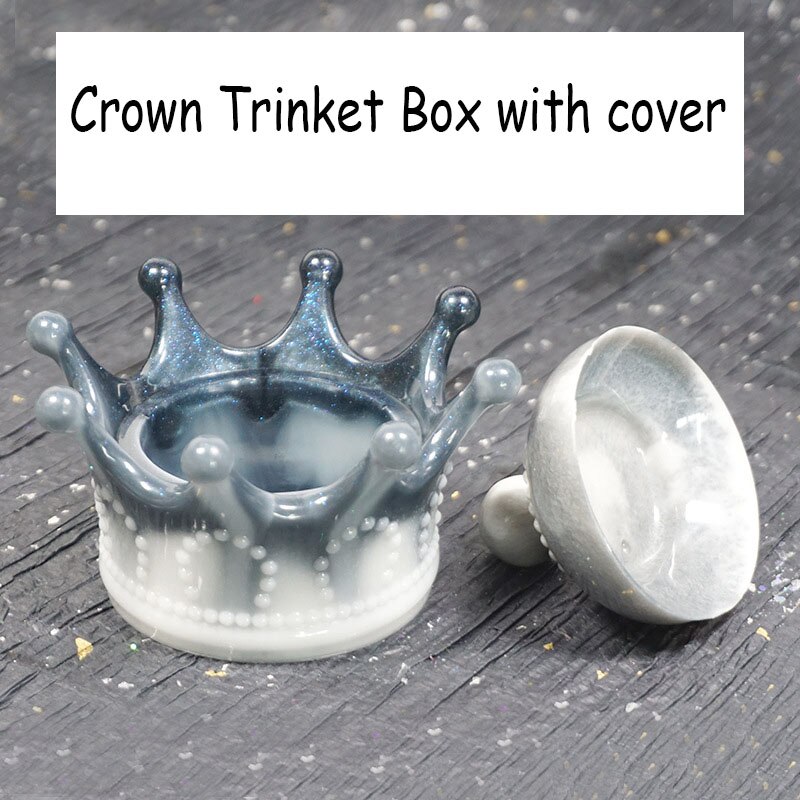 Prinsesse krone opbevaringsboks silikone skimmel kawaii trinket boks gør smykkeskrin diy uv harpiks og epoxy harpiks håndværk forsyninger