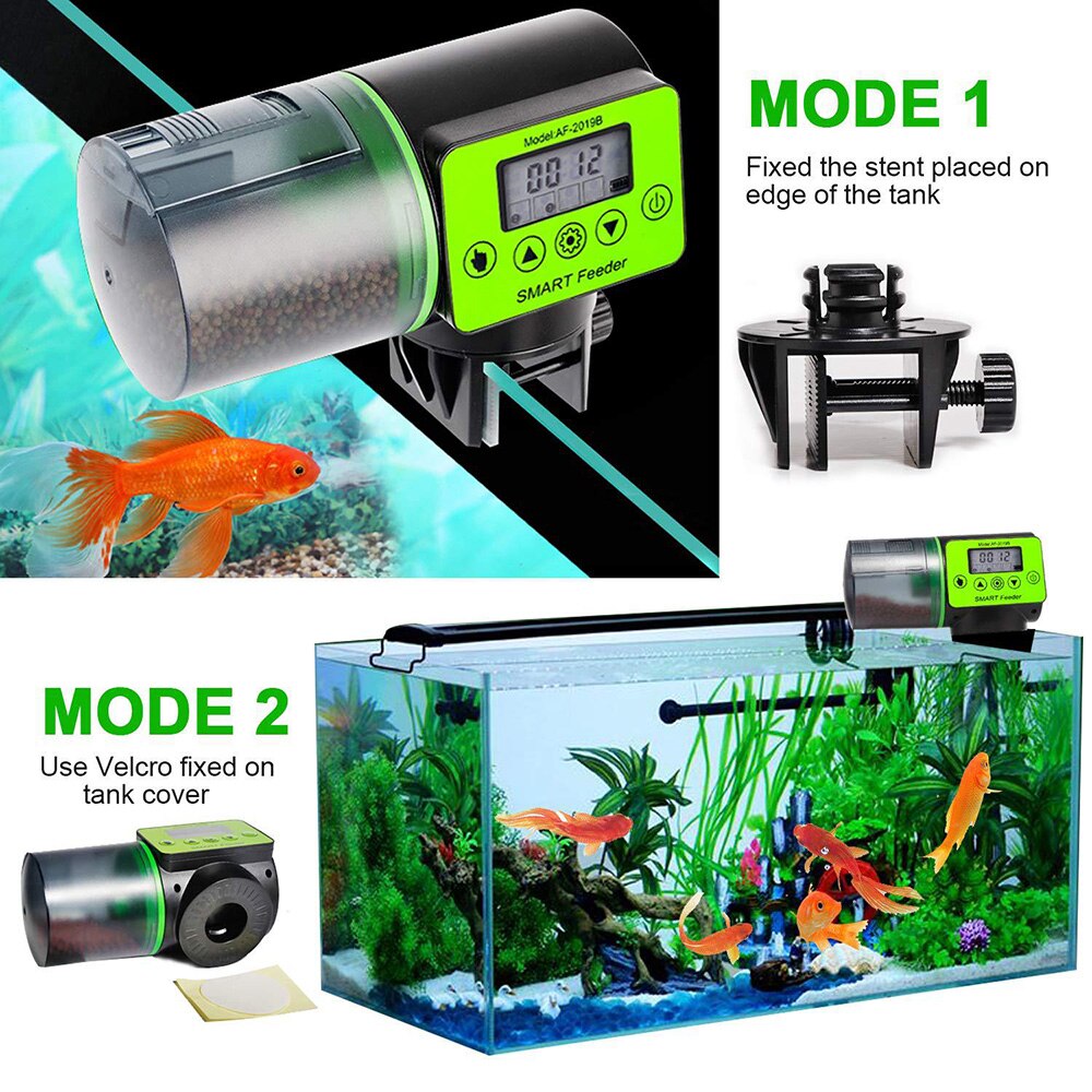 LCD Display Intelligent Timing Fish Tank Automatic Feeder Aquarium Automatic Feeder Large Capacity Fish Food Dispenser