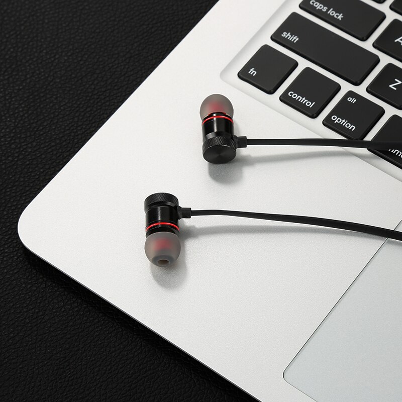 M9 magnetische draadloze bluetooth in-ear hoofdtelefoon oordopjes met microfoon voor smartphone + hoofdtelefoon opbergdoos