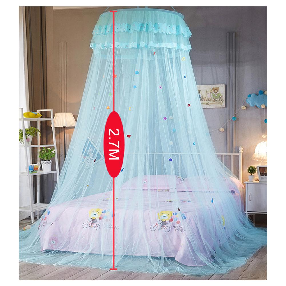 Hauteur 2.7M lit baldaquin accroché moustiquaire princesse lit tente rideau pliable auvent sur le lit fée dentelle Dossels