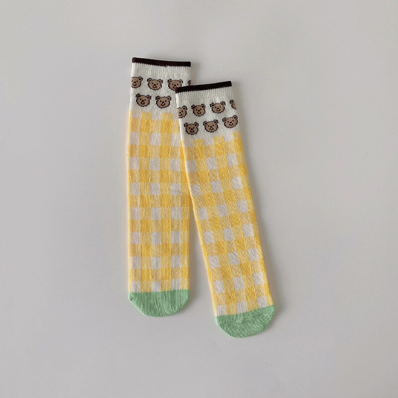 [C129] formato libero 1 paia 1-12T moda bambino Trendy colore brillante cotone calza a tubo lungo assorbente del sudore: E